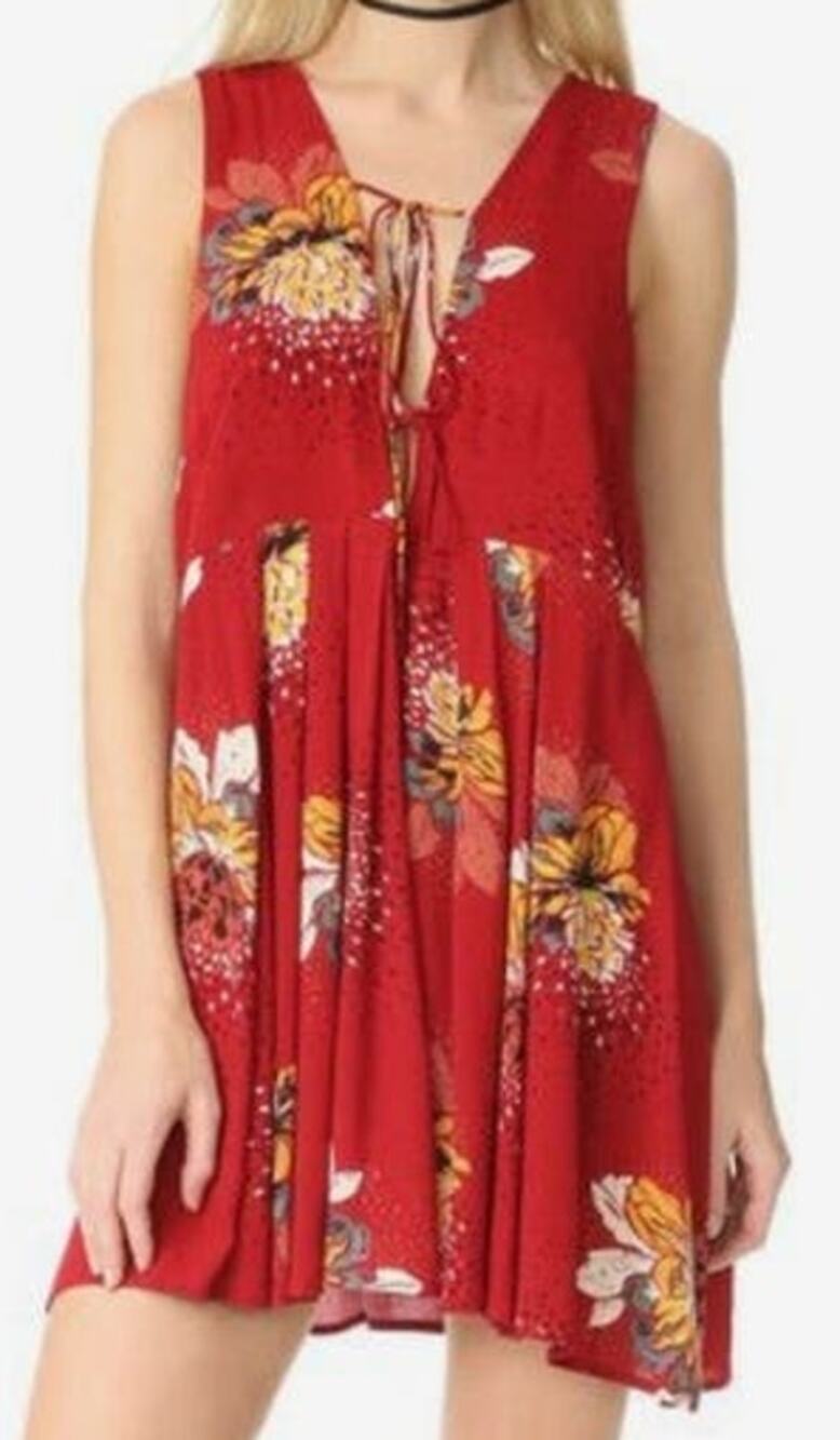 Free People Lovely Day Printed Tunic / Mini Dress  XS